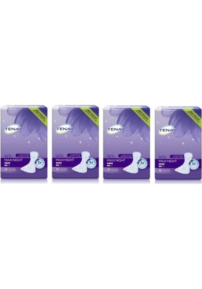 Tena Lady Maxi Night Kadın Mesane Pedi 12'Li x 4 48 Adet