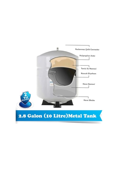 8lt Su Arıtma Tankı Çelik Ekol Tank