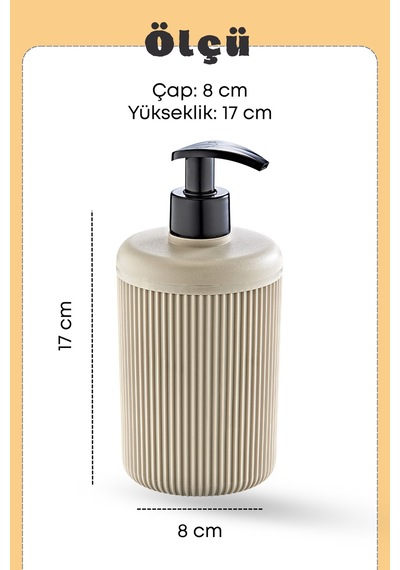 Buççin Online Mağaza 2 Adet Akrilik Sıvı Sabunluk Mutfak Banyo Sabunluk Seti- 400 Ml Cam Değildir- Bej Akrilik Bej Çok Renkli