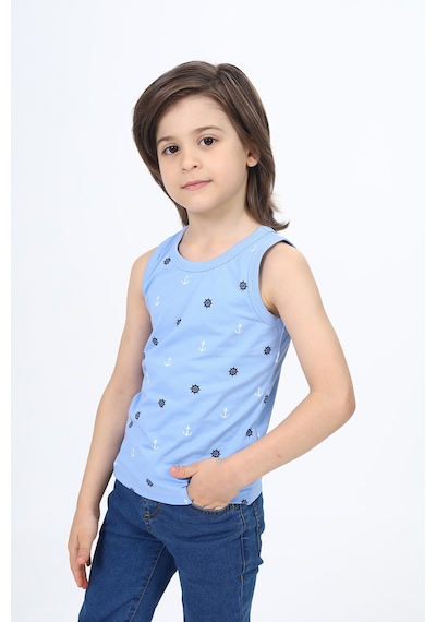 Toontoy Kids Toontoy Erkek Çocuk Baskılı Atlet Mavi