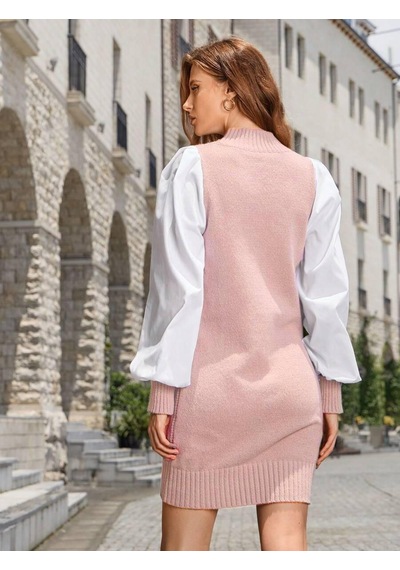 Aqe Fashion Bisiklet Yaka Selanik Örgü Yürütme Saç Desenli Gömlek Kol Triko Pudra Elbise Pudra Aqe Fashion Bisiklet Yaka Selanik Örgü Yürütme Saç Desenli Gömlek Kol Triko Pudra Elbise Pudra
