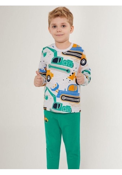 Cantoy Erkek Çocuk Araba Baskılı Pijama Takımı-16028 Grı
