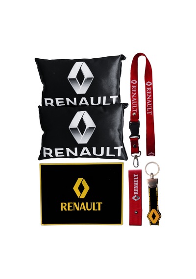 Renault Uyumlu Dijital Baskılı Siyah Araç Boyun Yastık Renault