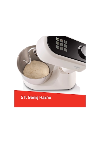 Arzum AR1190 Gastroart Stand Mikser 1500W 12 Hız Ayarı Dahili Tartı ve Fermentasyon Özelliği Krem