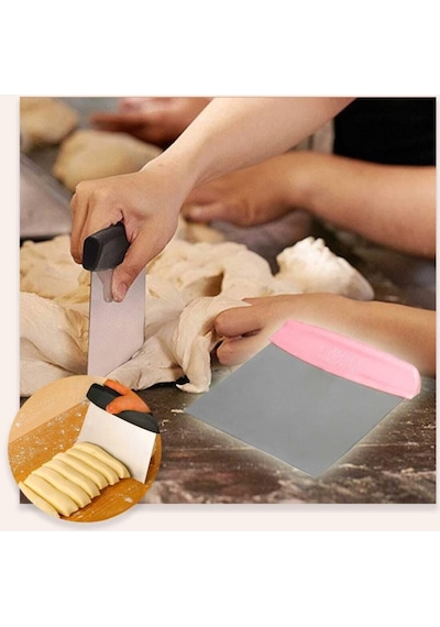 Çelik Hamur Kesme Aparatı - Kesici Kazıyıcı Pasta Ve Kek Şekillendiren Spatula Çelik Beyaz Diğer