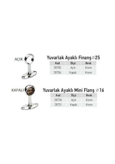 Boru Askı Flanş No:14 Ayaklı Kapalı 4 Adet