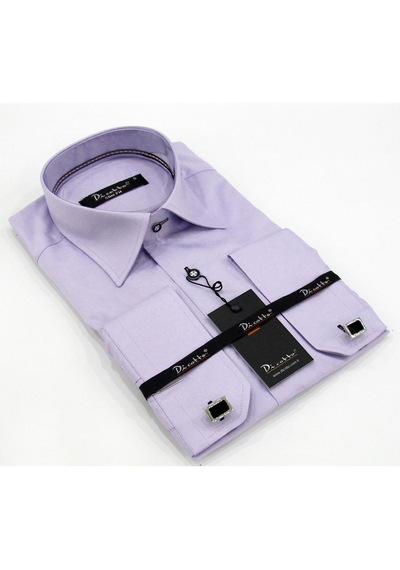 Dicotto Micro Kumaş Kol Düğmeli Slim Fit Düz Renk Gömlek - 201-6 001