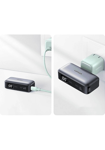 Ugreen Mini 5000 mAh 22.5 W 2 Port Taşınabilir Şarj Cihazı Gri