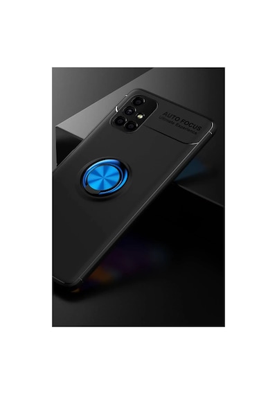 Samsung Galaxy M51 Kılıf Range Yüzüklü Silikon - Siyah-mavi 0.2M-Çok Renkli
