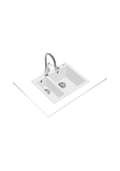 Teka Forsquare 590 Tg Çift Hazneli Tegranite+ Eviye - Arctic White - 115260023