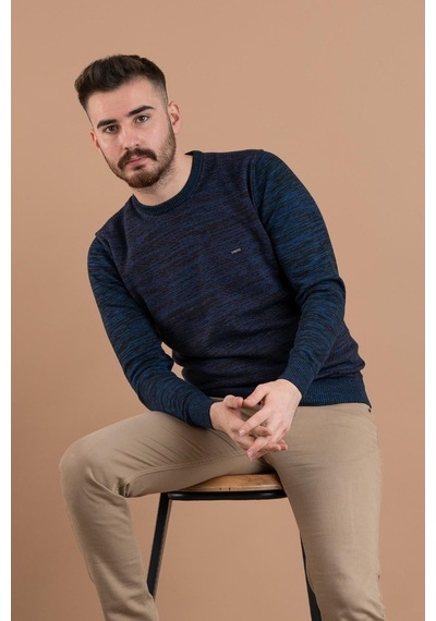 Dorss Slimfit Desenli Sıfır Yaka Erkek Triko Kazak