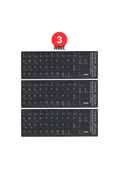 Mn6 Mtrq Türkçe Q Klavye Sticker/3 Adet-silinmez-laptop Pc Uymlu/türkçe Q Sticker