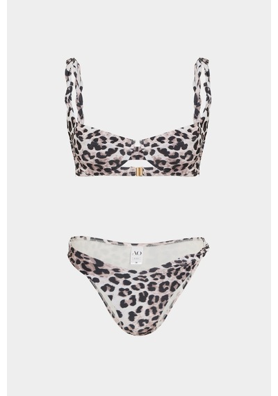 Açelyaokcu Premium Burgu Kenarlı Detaylı Frıgg Fit Kadın Bikini Altı Leopar
