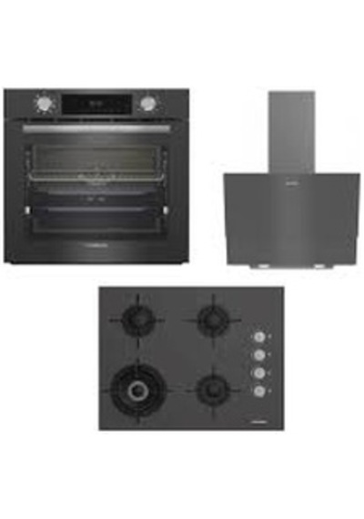 Grundig Gebm 12302 Zg - Gıgl 622410 Gr - Gdsp 2451 Zg Gri Ankastre Set