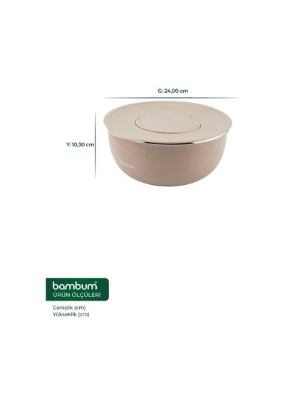 Bambum Nostalji - Karıştırma Kabı Toprak 24 Cm Taş