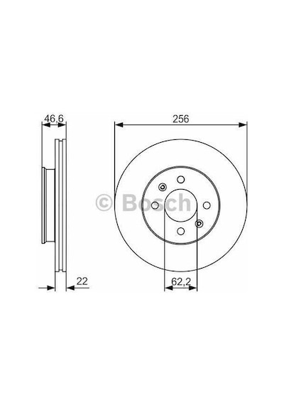 Bosch Fren Diski Ön [4D 256Mm] Accent Era 05 Getz 02 I20 I30 08