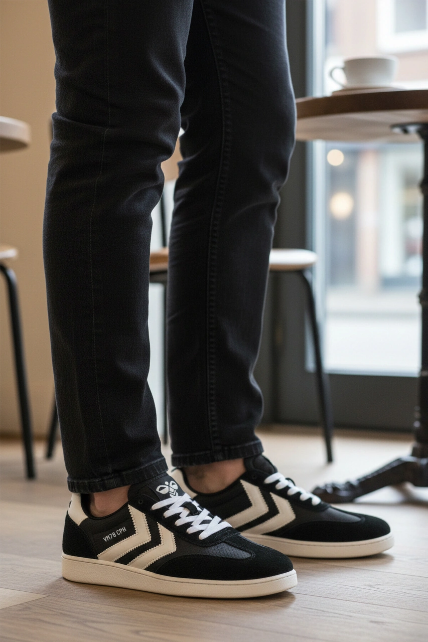 Hummel Siyah Kaymaz Süet Detaylı Esnek Hafif Unisex Sneaker 227912 Vm78 Cph Rs Siyah - Beyaz