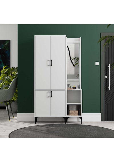 Set 5030-5040 Royal Sağ Aynalı 4 Kapaklı 5 Askılı 2 Raflı Portman