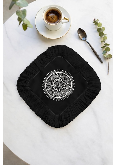 Mandala Motifli Lüks Saçaklı Bohem Sunum Peçetesi - Siyah Beyaz Bohem Sofra Bardak Altlığı Mendil Doğumu Gök Mavisi Mandala Motifli Lüks Saçaklı Bohem Sunum Peçetesi - Siyah Beyaz Bohem Sofra Bardak Altlığı Mendil Doğumu Gök Mavisi