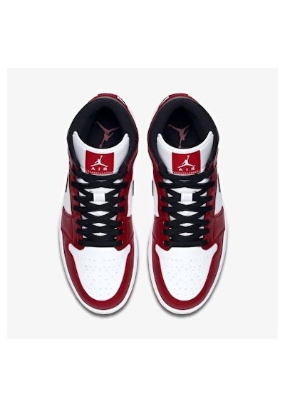 Nike Air Jordan 1 Mid Chicago Basketbol Ayakkabısı Beyaz - Kırmızı - Siyah