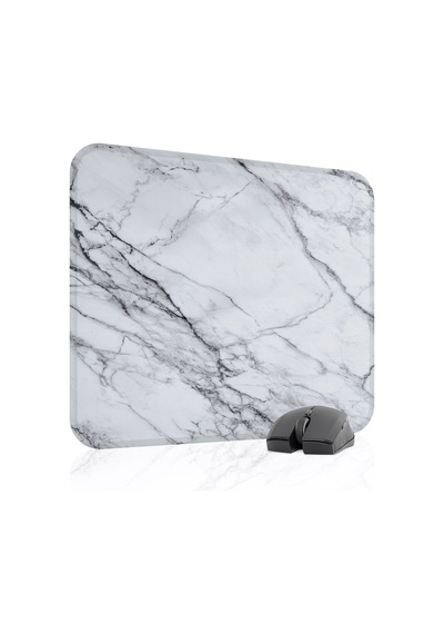 Beyaz Mermer Kaymaz Dikişli Kauçuk Oyuncu Mousepad V3 - 48x40 Xl Gaming Mouse Pad Fare Altlığı