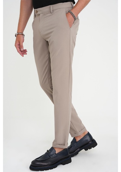Efor Comfort Fit Beli Lastikli Esnek Vizon Spor Pantolon P 1189 Vizon
