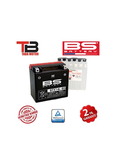 Bs Batery Btx14l-bs ( Yuasa Ytx14l-bs ) Motosiklet Aküsü
