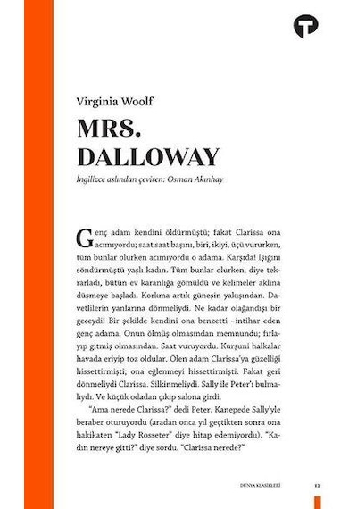Mrs. Dalloway - Virginia Woolf - Turkuvaz Kitap