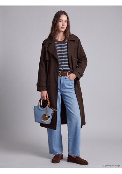 Lcw Modest Kahverengi Kuşaklı Kadın Gabardin Trençkot