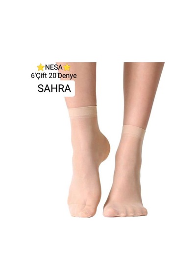 Nesa 6' Çift Kadın Soket Tül Çorap -51 Sahra Sahra