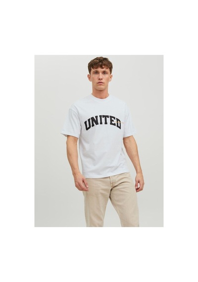 Jack & Jones Jorbrınk Studio Erkek Bisiklet Yaka Turuncu T-shirt 12227718 Beyaz