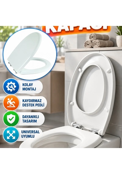 Universal Klozet Kapağı Kaydırmaz Destek Pedli Kolay Montajlı Dayanıklı Tasarım Renkli