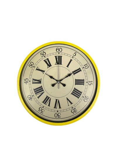 Zentime 36 Cm Sarı Dekoratif Duvar Saati çok Renkli
