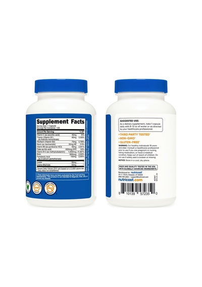 Nutricost High Potency Vitamin B Complex 462mg, 120 Capsules....
