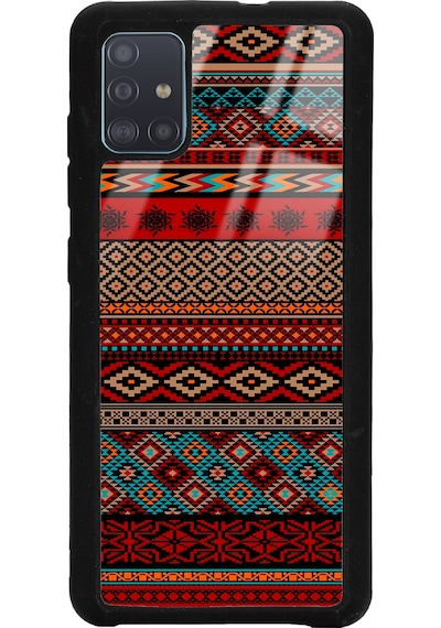 Samsung Uyumlu A51 Motif Tasarımlı Glossy Telefon Kılıfı Siyah
