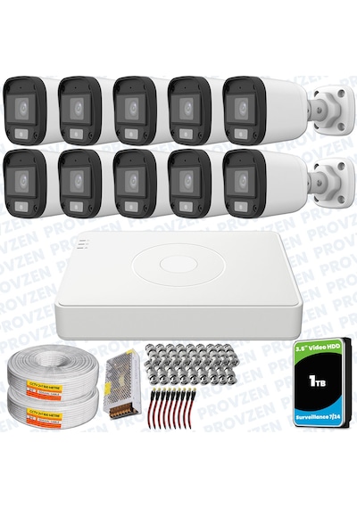 Provzen Unv Full Hd 10 Kamera Renkli Gece Görüş Mikrofonlu Olay Anında Bildirim