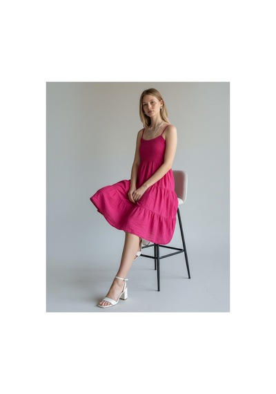 Durivya Keten Gipeli Mini Elbise Pembe
