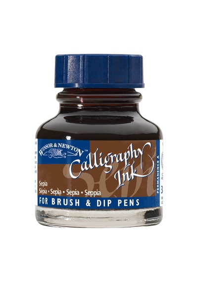 Winsor & Newton Kaligrafi Mürekkebi. 30Ml - Sepia 609