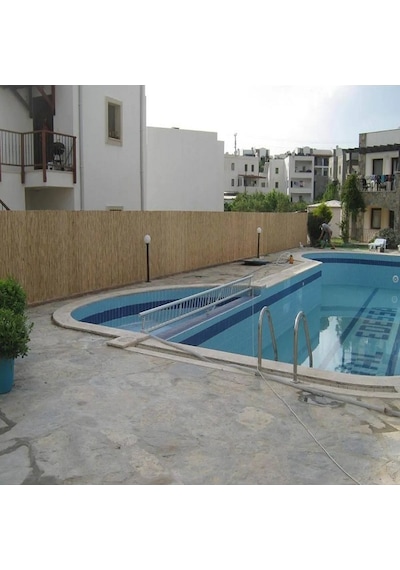 120 Cm X 7 Metre Doğal Bambu Çit Hasır Kamış Bahçe Çiti Balkon Çiti Dekorasyon Gölgelik Çit