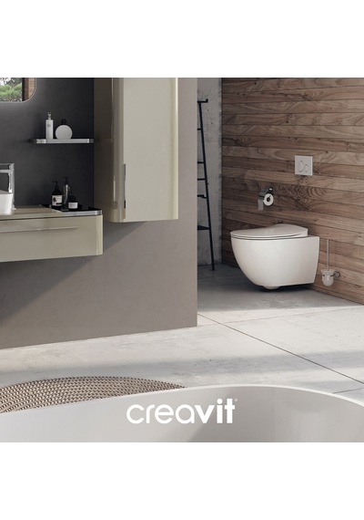 Creavit Free Rim-off T.m Duroplast Yavaş Kapanan Klozet Kapaklı Beyaz Set