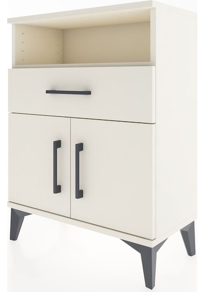 Arges Komodin 2 Raflı Tek Çekmeceli 2 Kapaklı 60x30x80 Aytaşı... Aytaşı