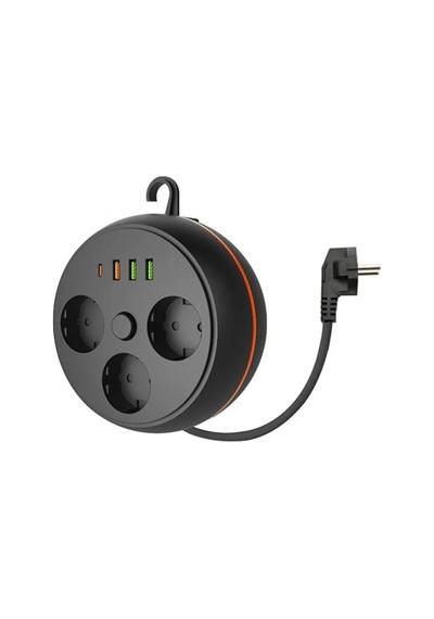 3 Adet Soket,3 Adet Usb Ve 1 Adet Type-c Girişli Termal Akım Korumalı Makaralı Priz 3395 Diger