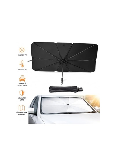 Uv Işınlarına Dayanıklı Katlanabilir Oto Ön Cam Güneşliği - 140x79 Cm