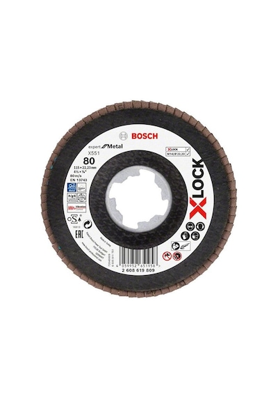 Bosch X-lock Flap Disk 115 Mm 80 Kum X551 2608619809