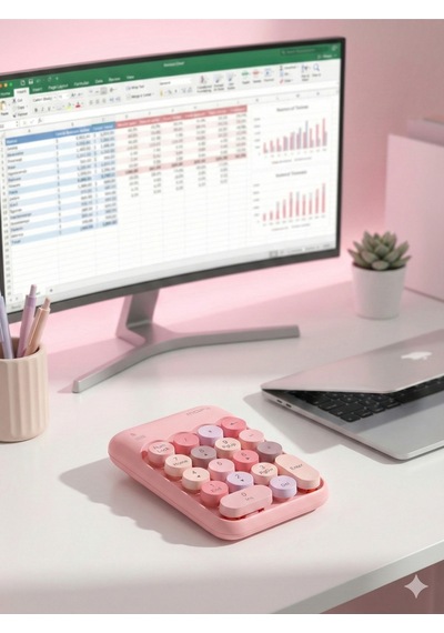 Klyvera Mofii Kablosuz Sayısal Tuş Takımı Usb Alıcılı Numpad Pembe Siyah