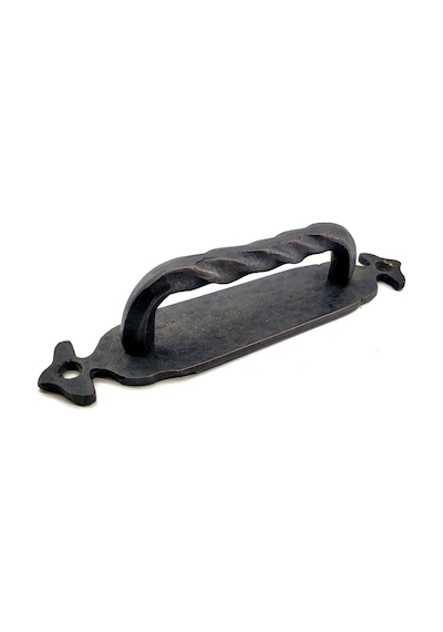 Antika Tarz Dekoratif Pirinç Burgulu Çekme Kol - 148x33 Mm, Oksit Kapı Kilidi