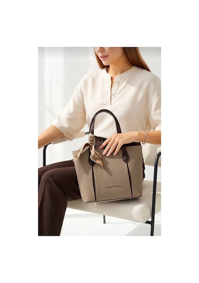 Just Polo Kadın Kum-kahve Fular Detaylı Orta Boy El Ve Omuz Çantası-bd6086bd