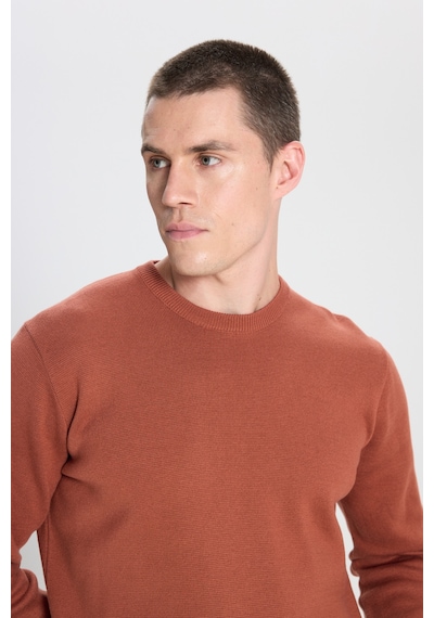 Wrangler Regular Fit Normal Kesim Kahverengi Triko Kazak W242724220 Kahverengi