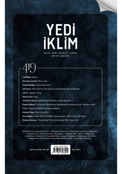 Yedi İklim Dergi 419.sayı Şubat 2025