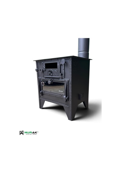Camlı Fırınlı Odun Kuzinesi 60 Cm -45 Cm